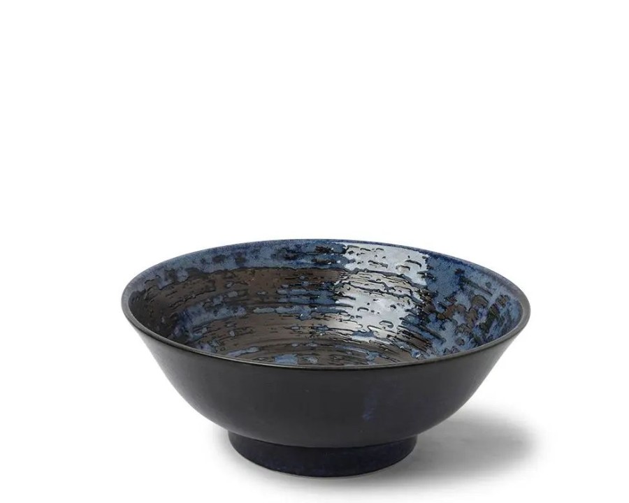 Tabletop Miya Company Serving Bowls & Plates | Blue Black Swirl 8.25" Bowl