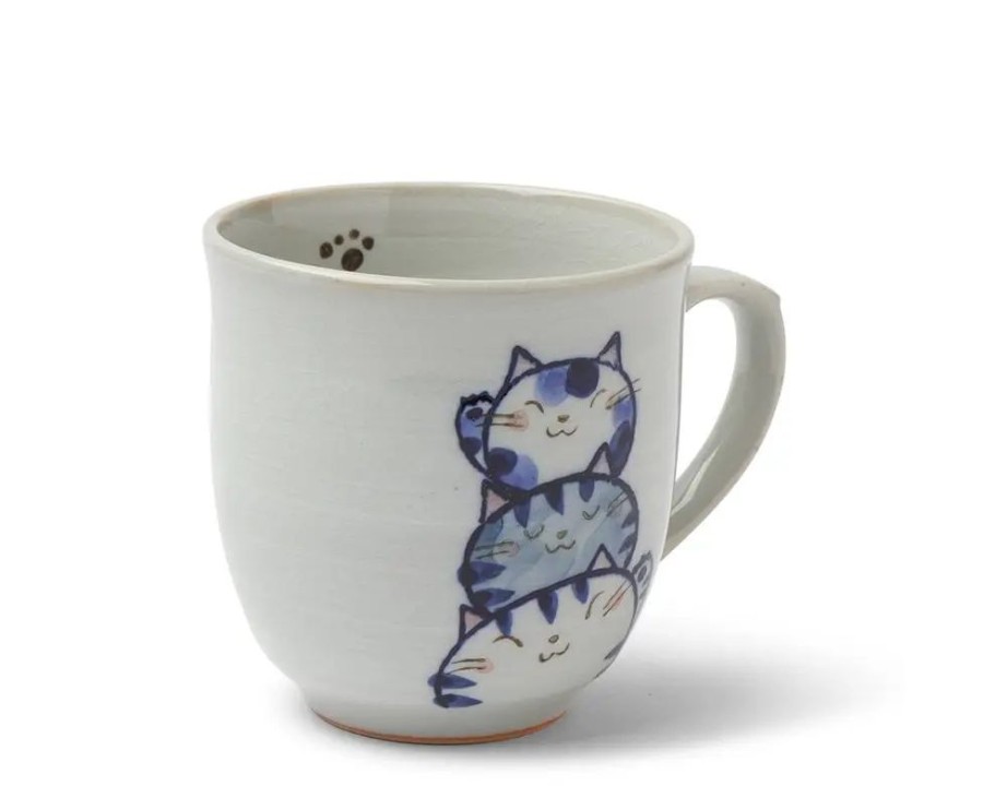 Whimsy Miya Company Cups/Mugs | Mug Cat Trio Blue