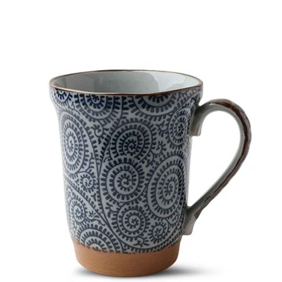 Tabletop Miya Company Mugs | Blue Vintage Karakusa 14 Oz. Mug