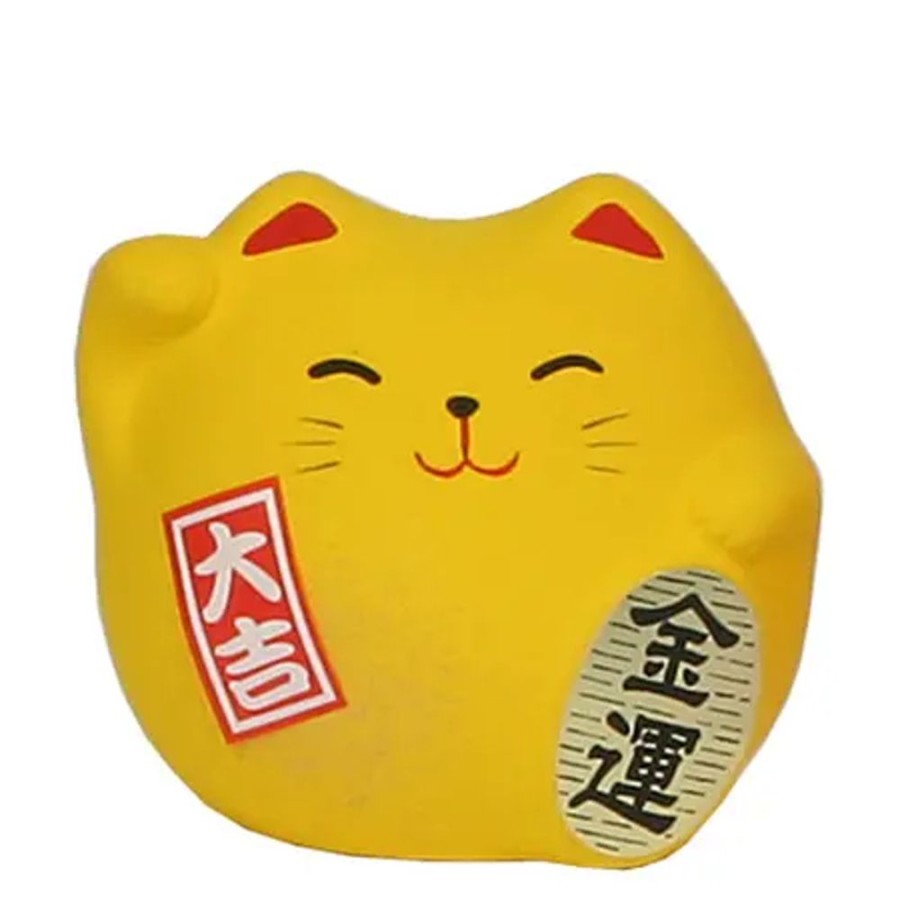 Whimsy Miya Company Figurines | Feng Shui Cat 2.25" - Yellow