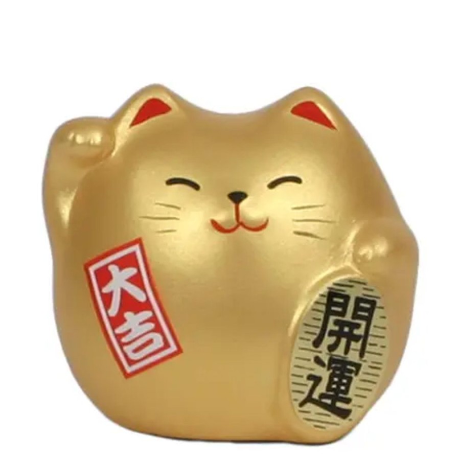Whimsy Miya Company Figurines | Feng Shui Cat 2.25" - Gold