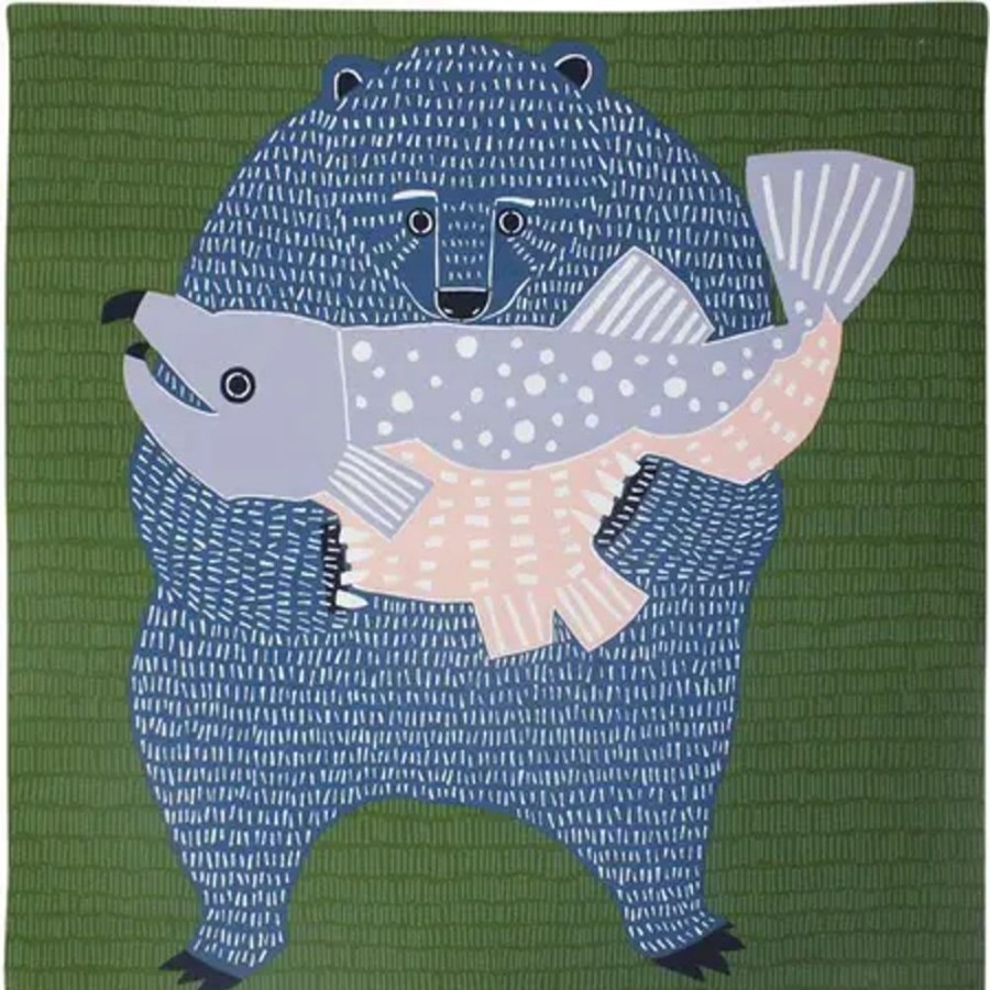 Home Miya Company Furoshiki & Tenugui | Furoshiki Bear Fish 41" Sq.