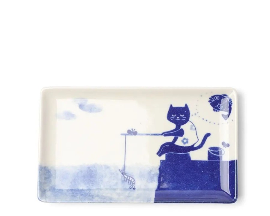 Whimsy Miya Company Plates | Cat Gone Fishing Plate