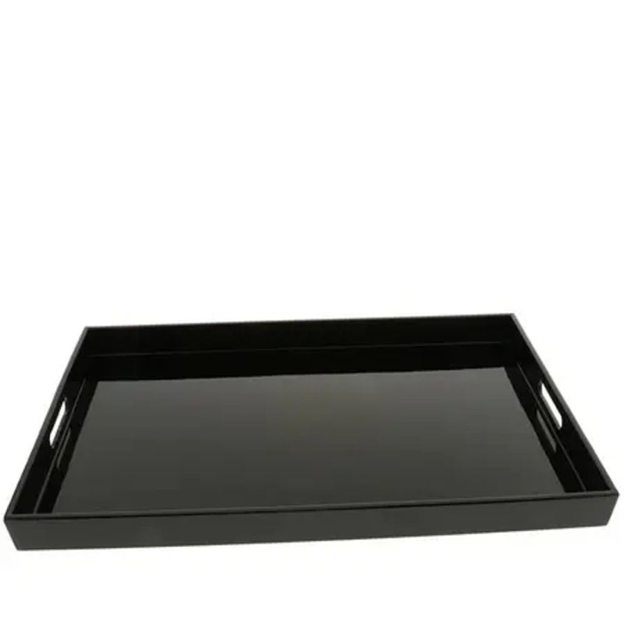 Kitchen Miya Company Trays | Tray Rectangle Black 18-7/8" X 12-1/4"