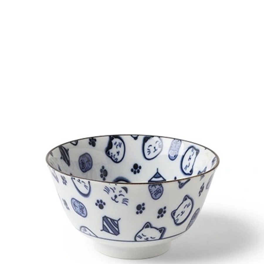 Whimsy Miya Company Tableware | Maneki Neko Blue 5" Bowl