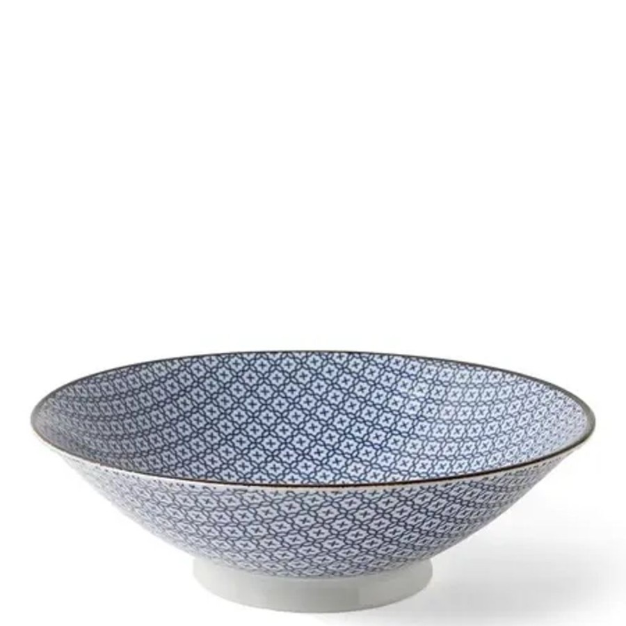 Tabletop Miya Company Serving Bowls & Plates | Blue & White Mosaic 9.75" Bowl