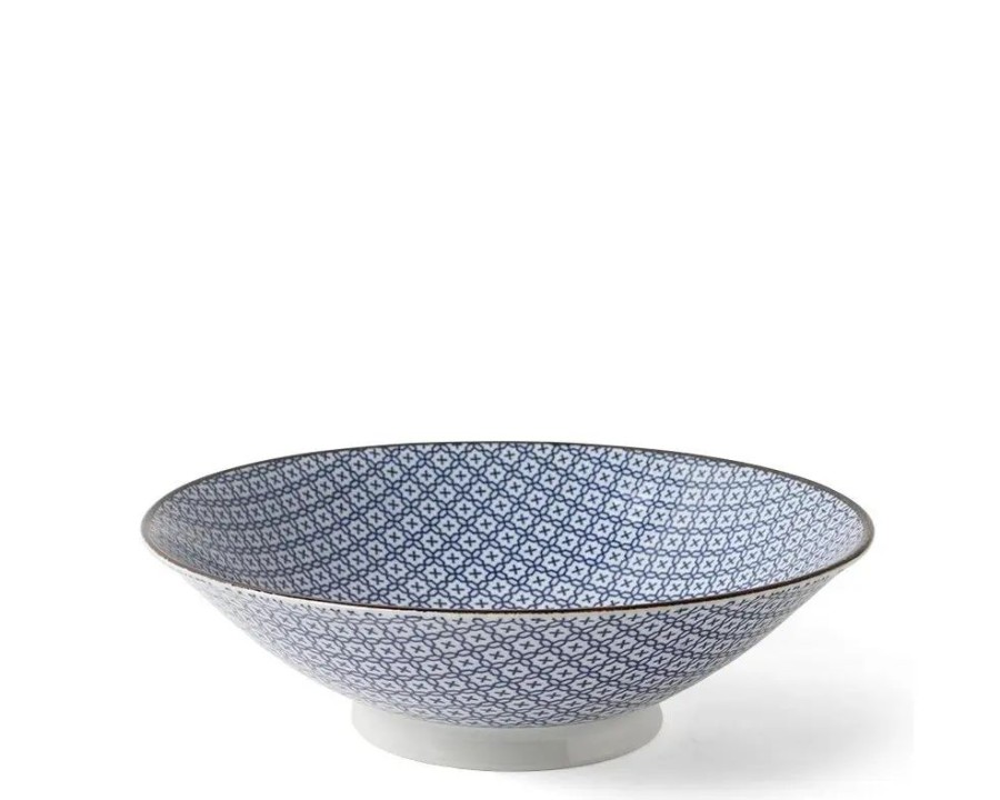 Tabletop Miya Company Serving Bowls & Plates | Blue & White Mosaic 9.75" Bowl
