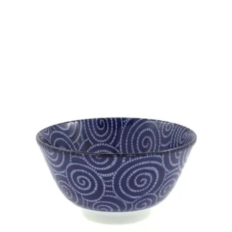 Tabletop Miya Company Blue & White 6" Bowls | Bowl Cobalt Cloud Swirls 5.75"