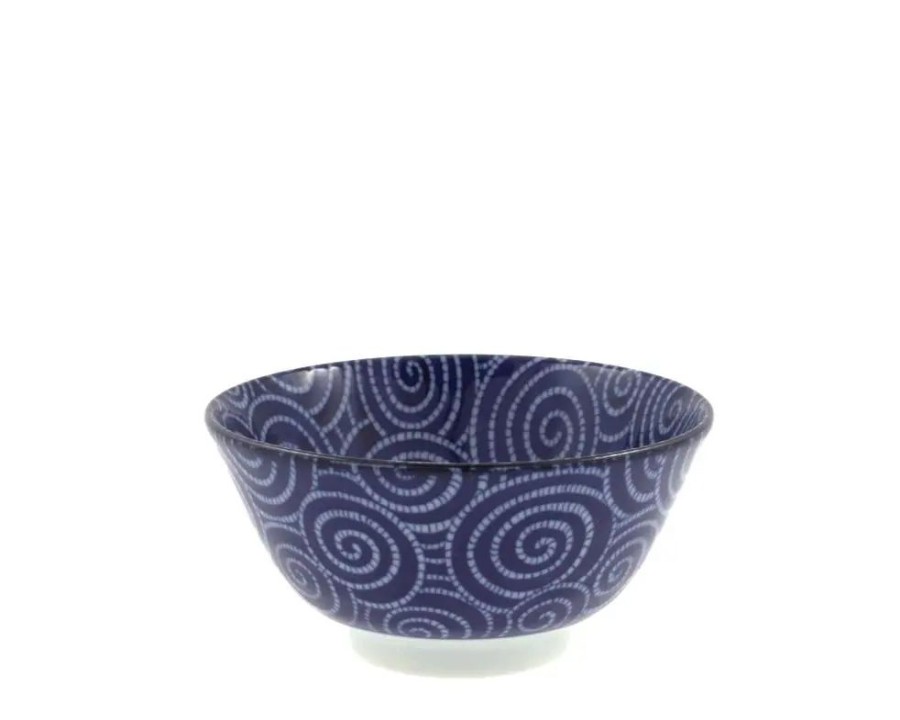 Tabletop Miya Company Blue & White 6" Bowls | Bowl Cobalt Cloud Swirls 5.75"