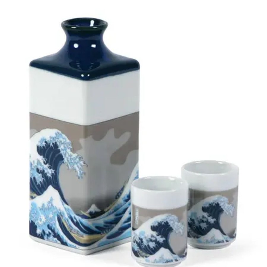 Tabletop Miya Company Sake Sets | The Great Wave Sake Set