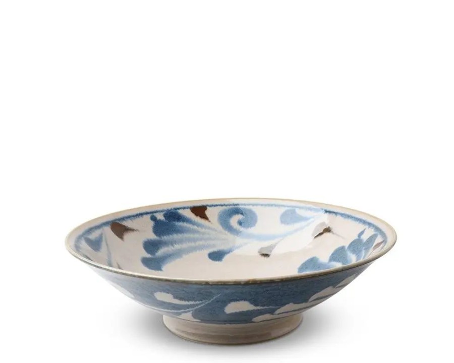 Tabletop Miya Company Serving Bowls & Plates | Rustic Blue Vines 9.75" Serving Bowl