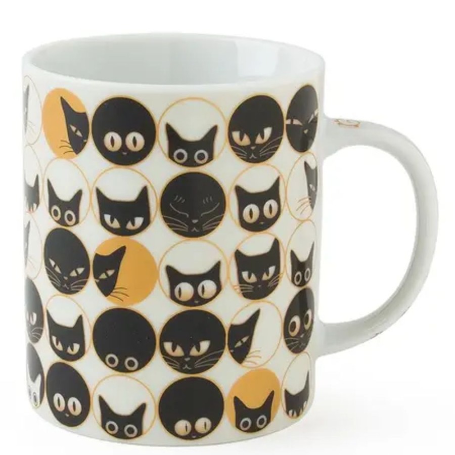 Whimsy Miya Company Cups/Mugs | Cat Eyes 8 Oz. Mug - White