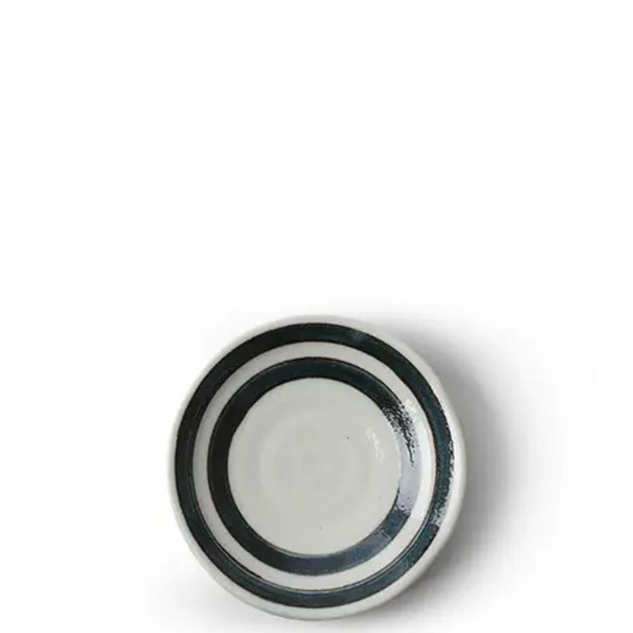 Tabletop Miya Company Sauce Dishes | Teal Rings 3.75" Sauce Dish