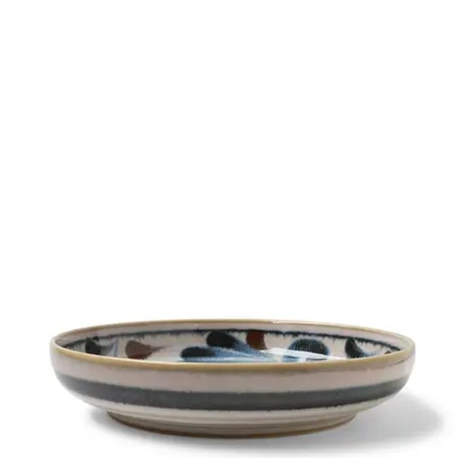 Tabletop Miya Company Shallow Bowls | Rustic Blue Vines 7.75" Shallow Bowl