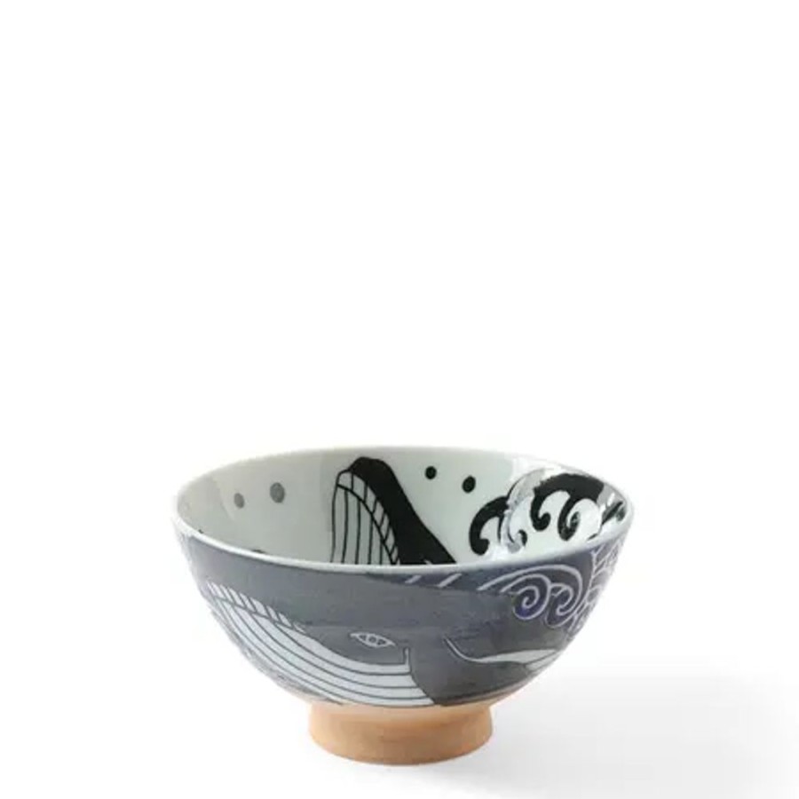 Whimsy Miya Company Bowls | Rice Bowl Blue Whale Waves