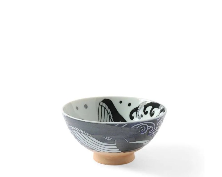 Whimsy Miya Company Bowls | Rice Bowl Blue Whale Waves