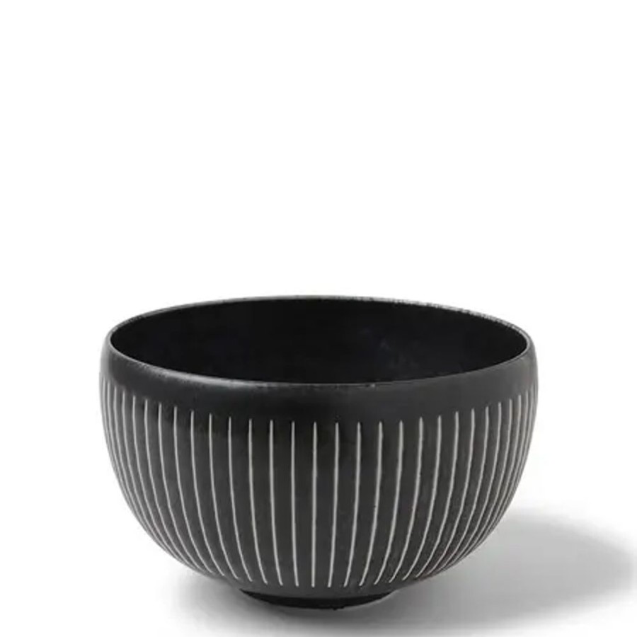 Tabletop Miya Company Medium Bowls | Black Cosmos Horsetails Bowl 6-1/4"
