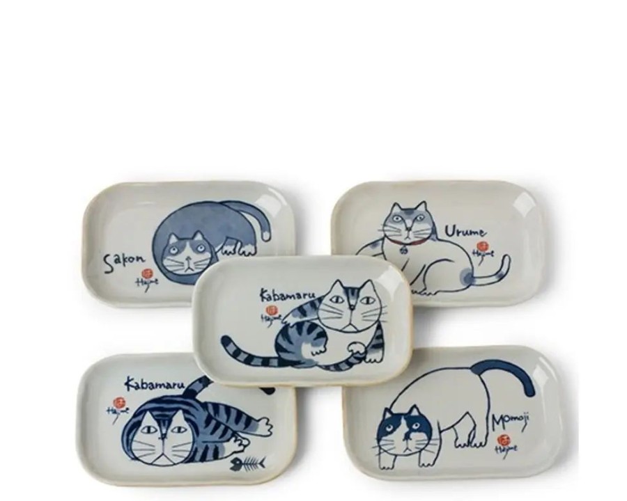 Whimsy Miya Company Cats | Kabamaru Rectangle Plate Set/5