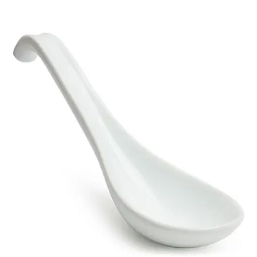 Tabletop Miya Company Soup Spoons | Soup Spoon With Hook - White