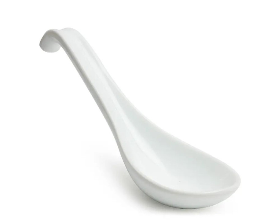 Tabletop Miya Company Soup Spoons | Soup Spoon With Hook - White