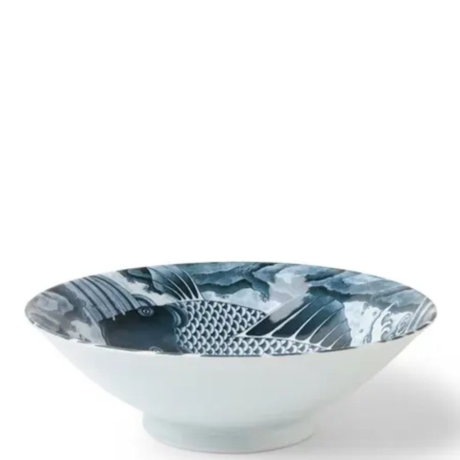 Whimsy Miya Company Mythical Creatures | Koi 10" Serving Bowl Gray