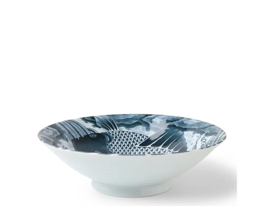 Whimsy Miya Company Mythical Creatures | Koi 10" Serving Bowl Gray