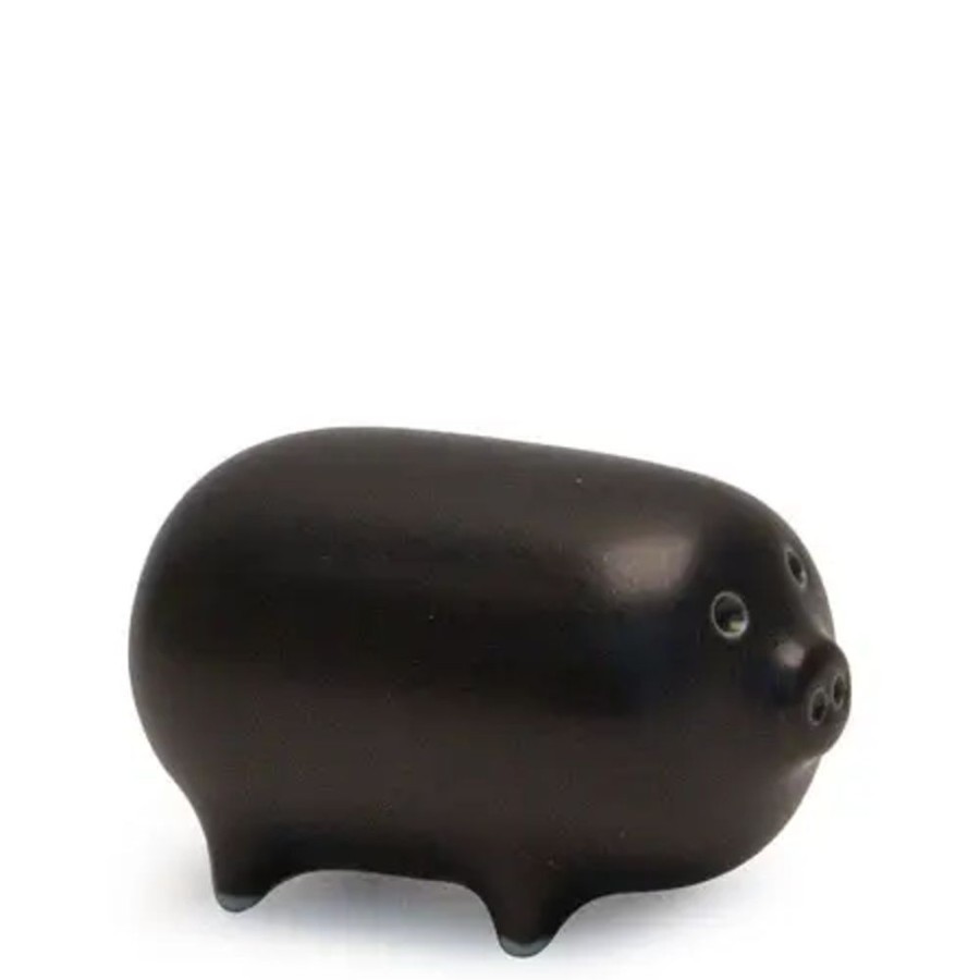 Whimsy Miya Company Pigs | Mori Pig Figurine - Black At Miya