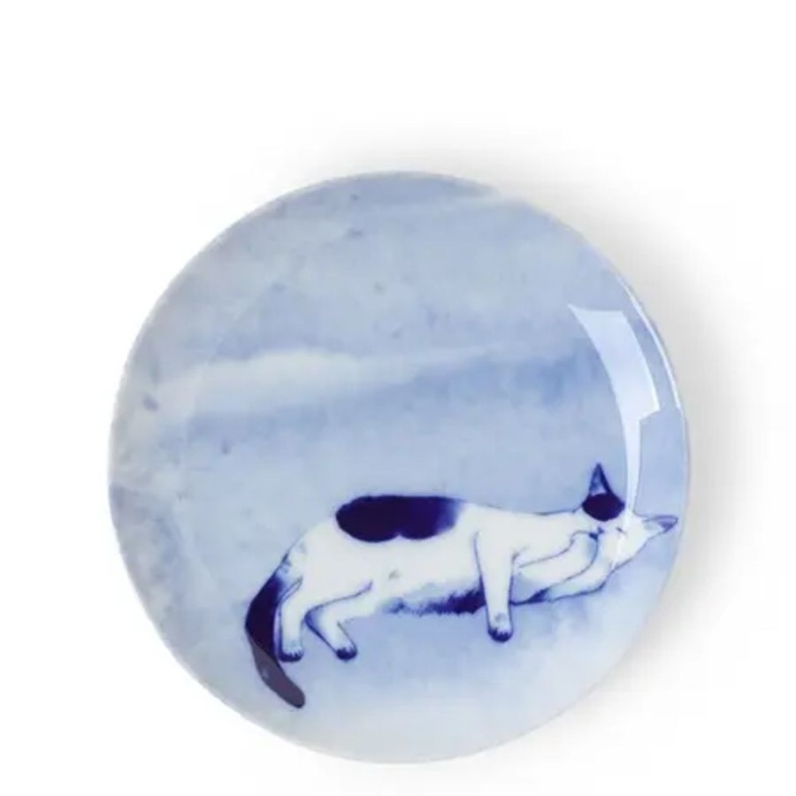 Whimsy Miya Company Plates | Blue Cat On Side Plate