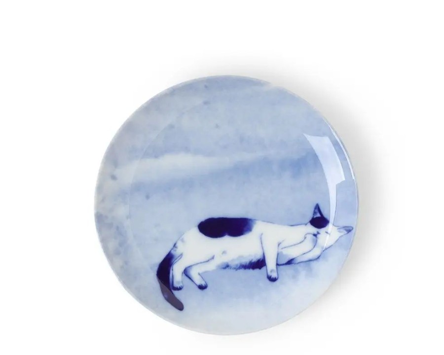 Whimsy Miya Company Plates | Blue Cat On Side Plate
