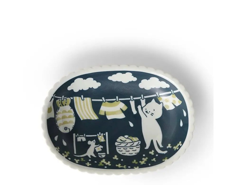 Whimsy Miya Company Plates | Cat Life Oval Plate