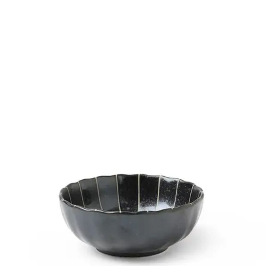 Tabletop Miya Company Small Bowls | Kasa Lines Black 4" Bowl