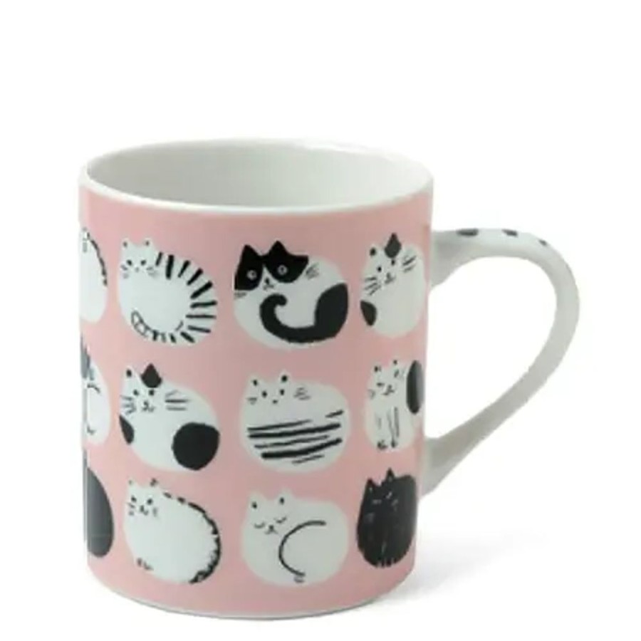 Whimsy Miya Company Cups/Mugs | Cozy Cats 8 Oz. Mug - Pink