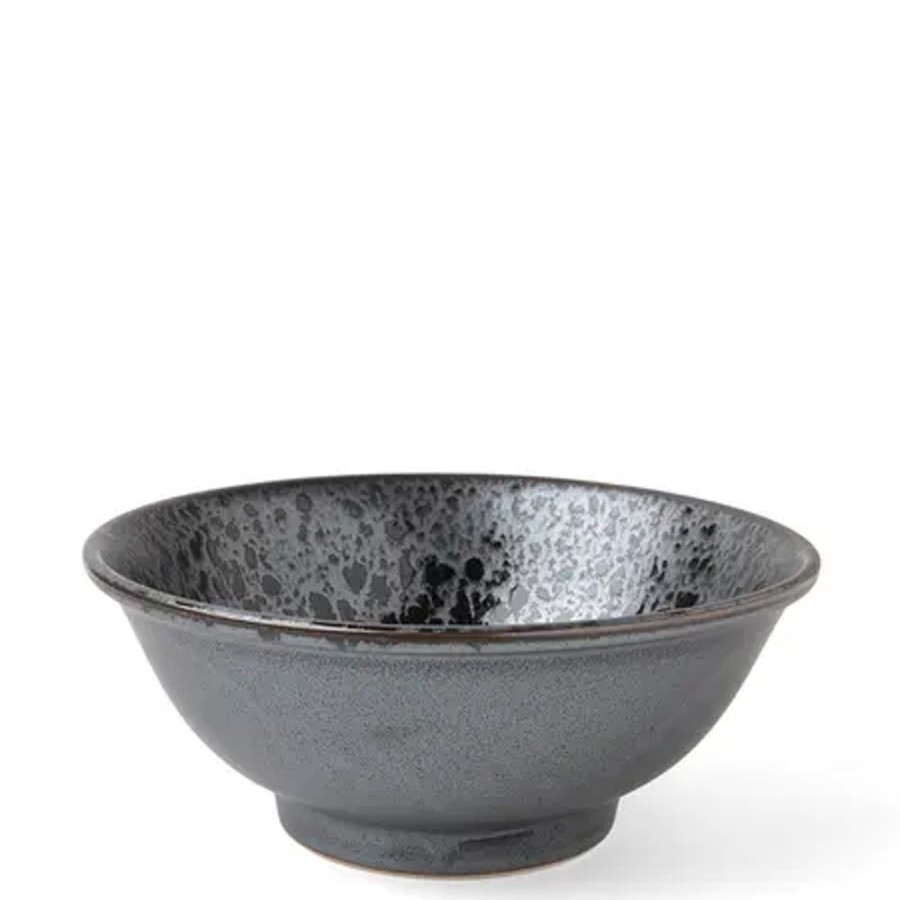Tabletop Miya Company Ramen Bowls | Silver Blue Granite Design Bowl 8-1/2"
