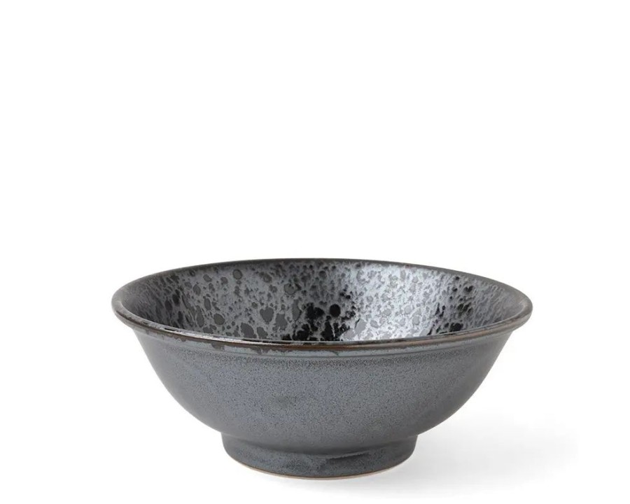 Tabletop Miya Company Ramen Bowls | Silver Blue Granite Design Bowl 8-1/2"
