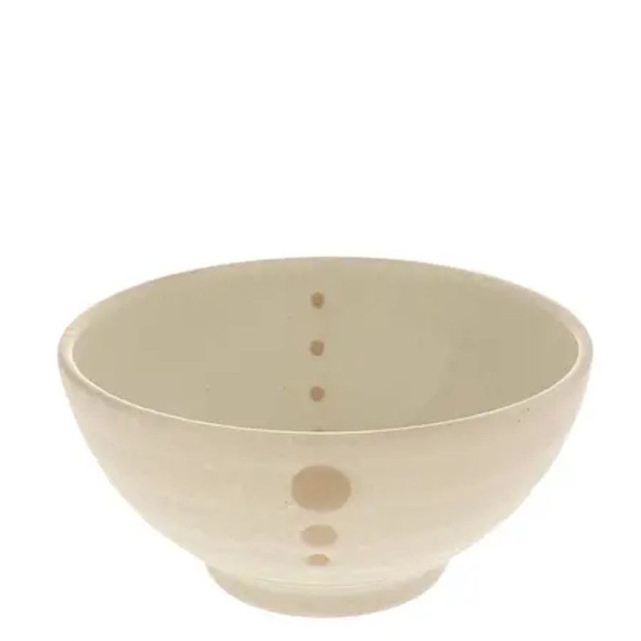 Tabletop Miya Company Medium Bowls | Satin White Dots 7-1/4" Bowl