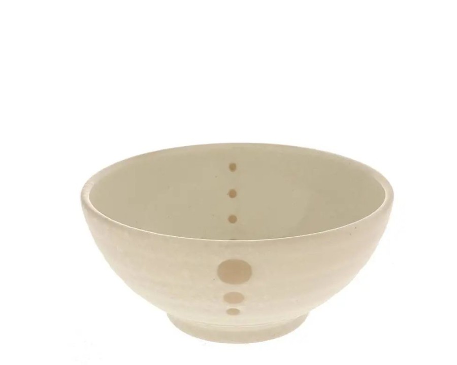 Tabletop Miya Company Medium Bowls | Satin White Dots 7-1/4" Bowl