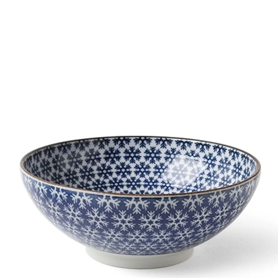 Tabletop Miya Company Serving Bowls & Plates | Blue & White Snowflake 8.25" Bowl
