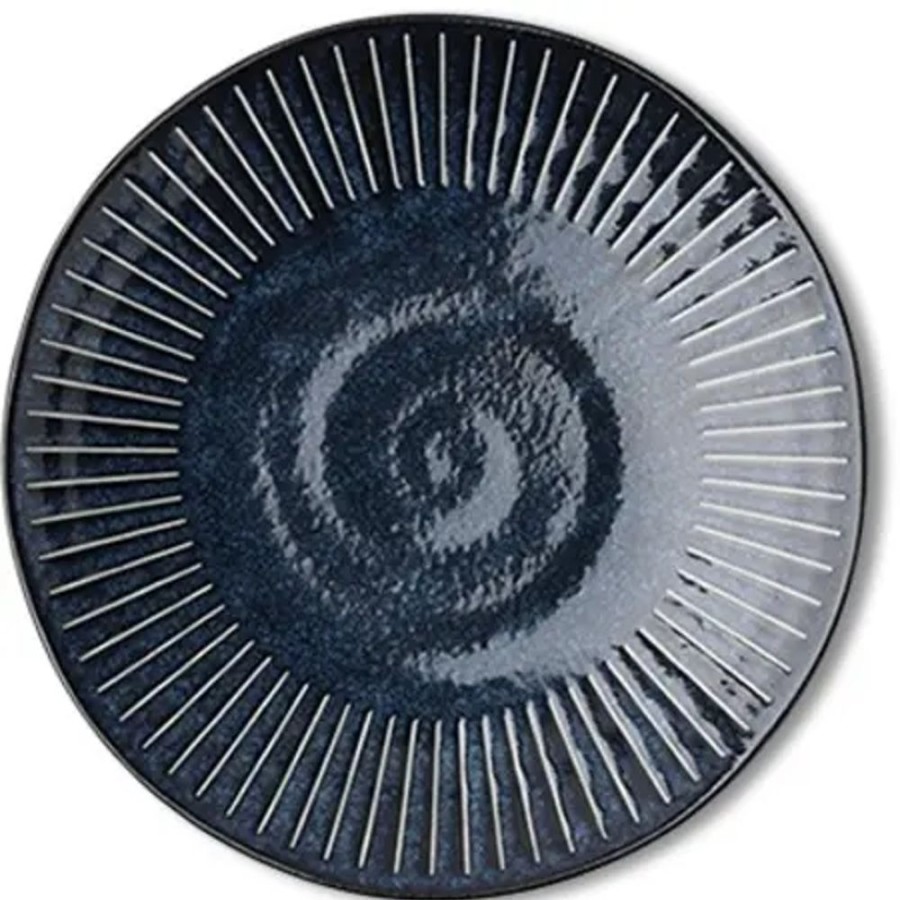 Tabletop Miya Company Large Plates | Blue Namako Tokusa 9.75" Plate