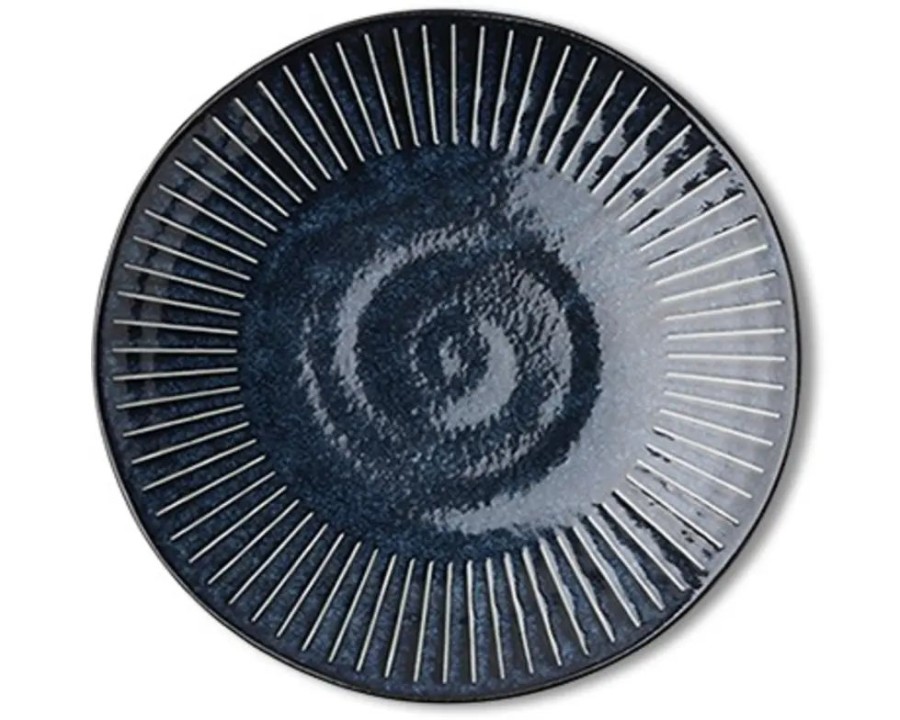 Tabletop Miya Company Large Plates | Blue Namako Tokusa 9.75" Plate