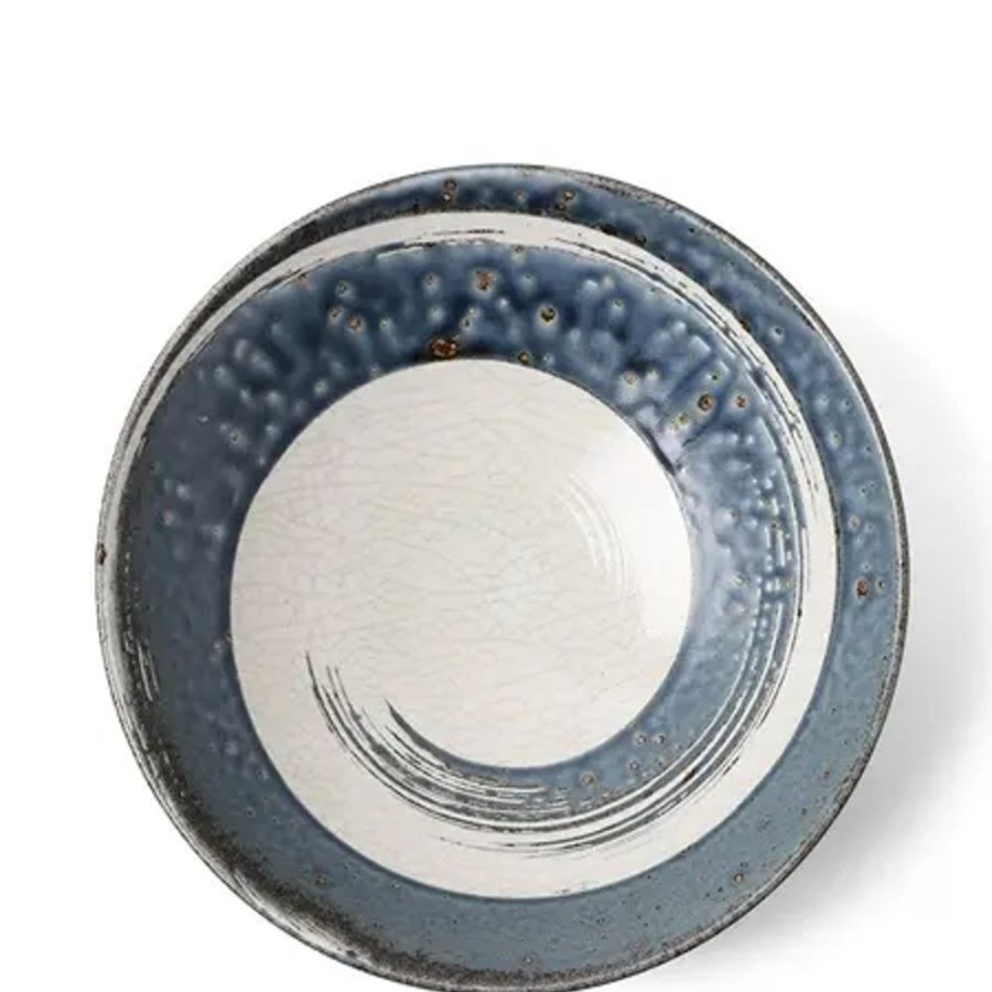 Tabletop Miya Company Serving Bowls & Plates | Blue Swirl 9.75" Serving Bowl