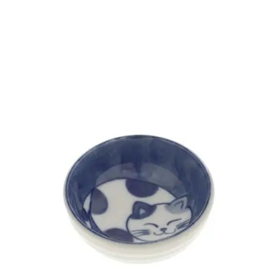 Whimsy Miya Company Cats | Sauce Dish Cat Nap Blue/White