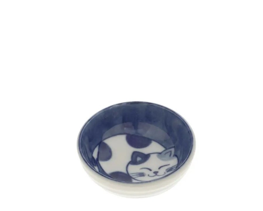 Whimsy Miya Company Cats | Sauce Dish Cat Nap Blue/White