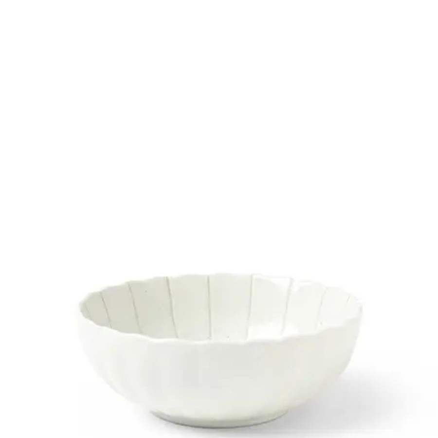 Tabletop Miya Company Medium Bowls | Kasa Lines White 5.5" Bowl