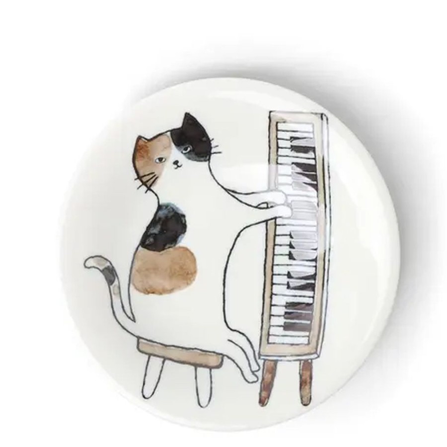 Whimsy Miya Company Cats | Piano Cat 6-1/8" Plate