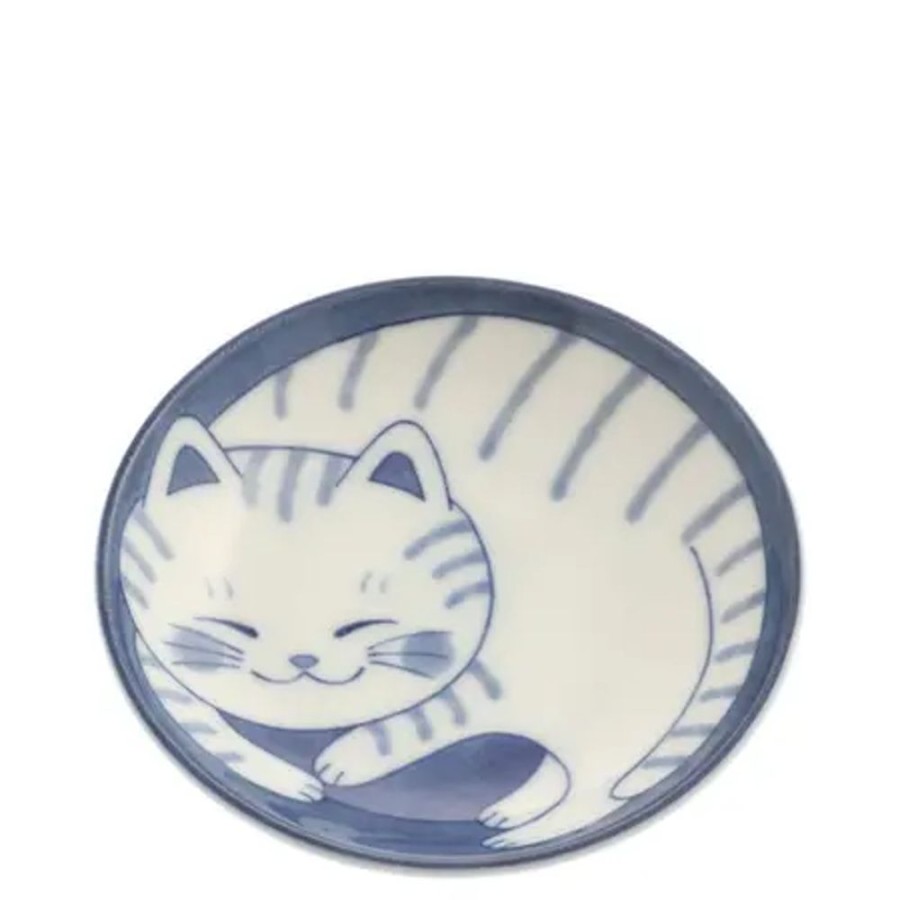 Whimsy Miya Company Plates | Blue Cats 3.75" Sauce Dish