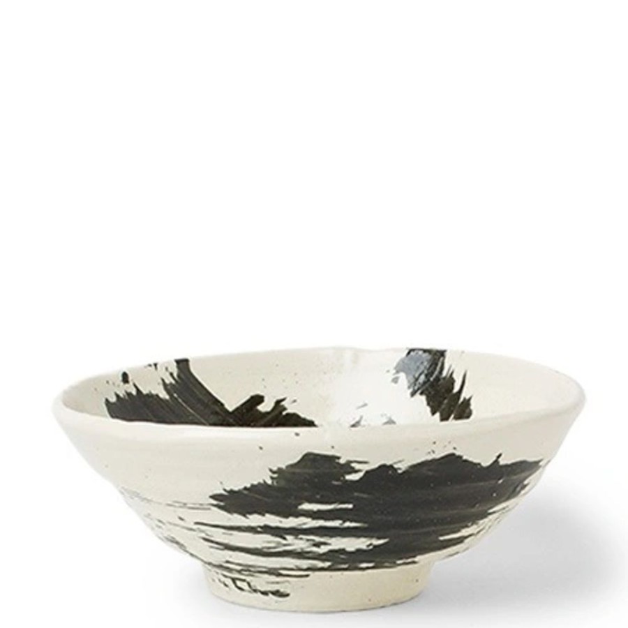 Tabletop Miya Company Large Bowls | Black Brush Stroke 8" Bowl
