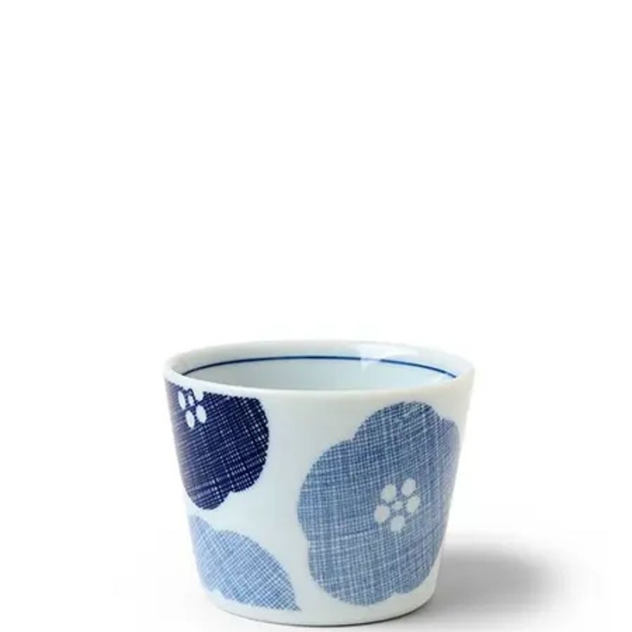 Tabletop Miya Company Sauce Dishes | Blue Textile Petals Soba Cup