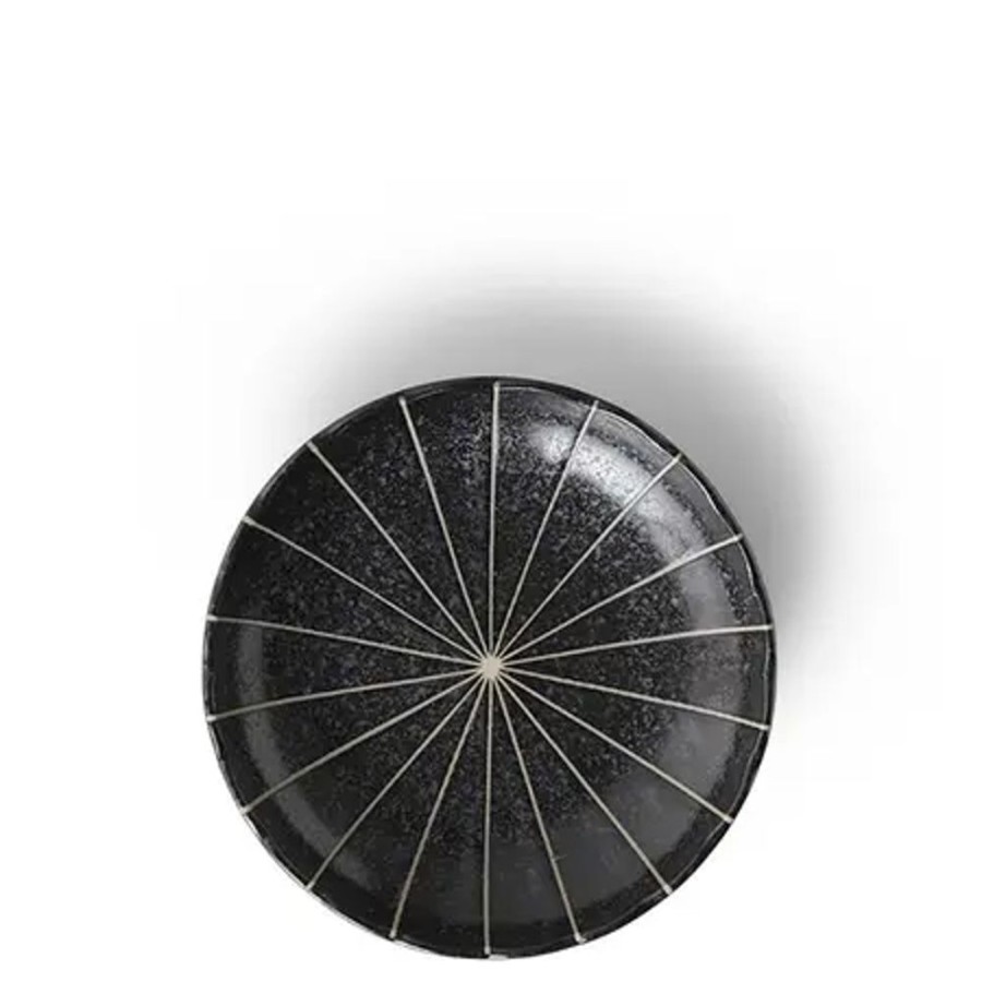 Tabletop Miya Company Small Plates | Kasa Lines Black 4.75" Plate