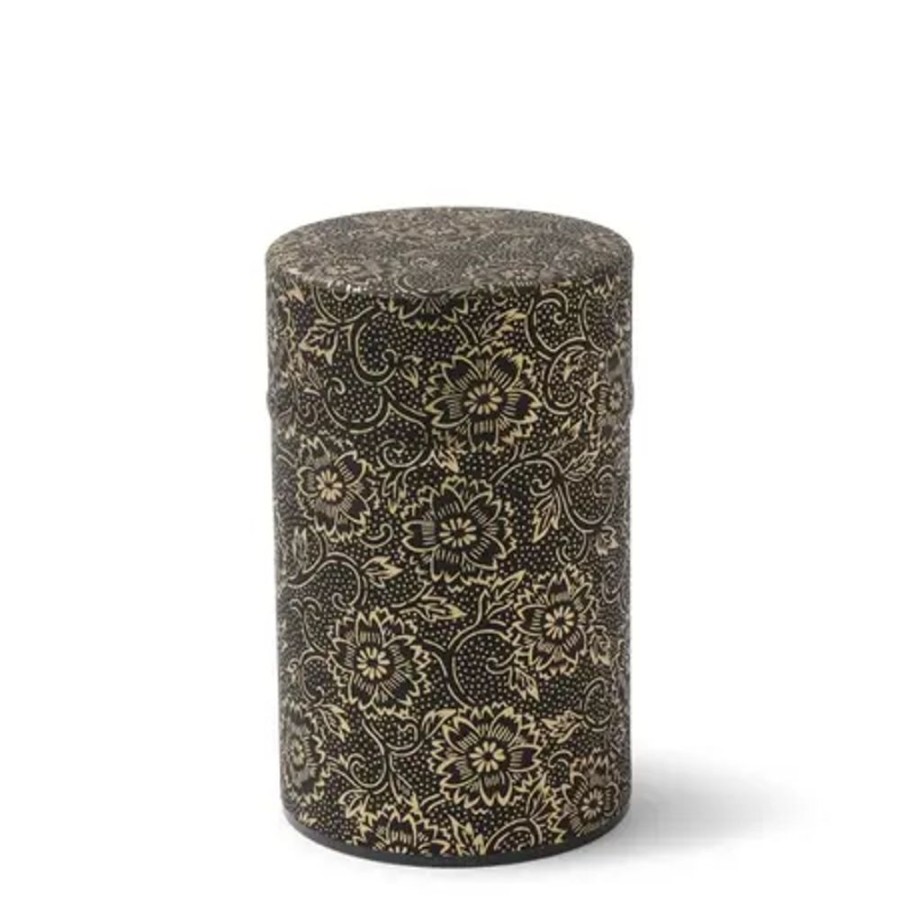 Tabletop Miya Company Teaware Accessories | Tea Canister Black/Gold Mum