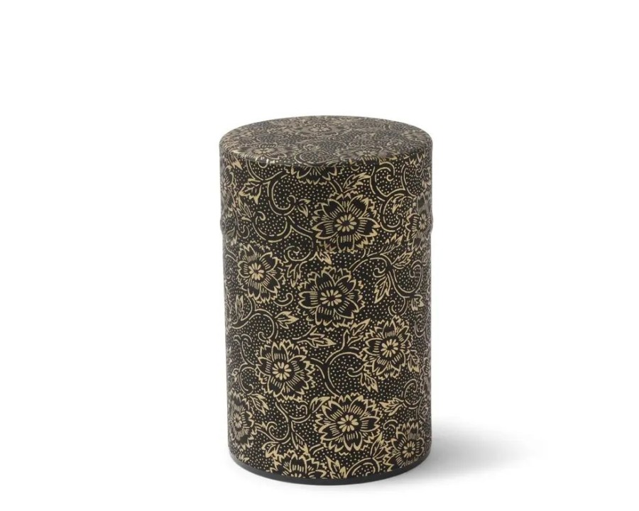Tabletop Miya Company Teaware Accessories | Tea Canister Black/Gold Mum